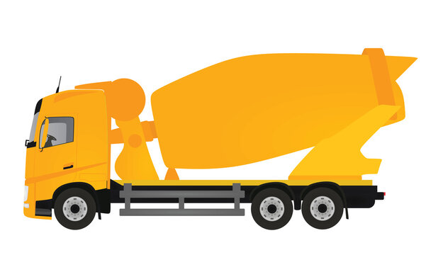Yellow mixer truck. vector illustration