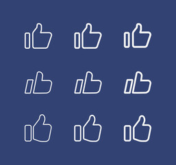 Thumbs up line icon set