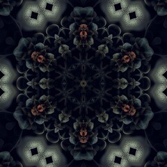 Dark Pattern Abstract Flower Art 54