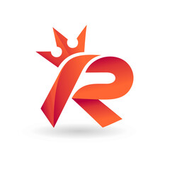 letter R logo with crown concept
