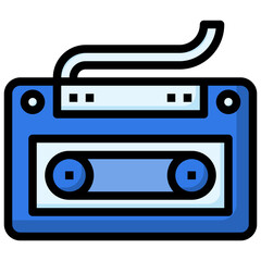 CASETTE filled outline icon,linear,outline,graphic,illustration