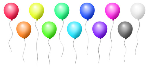 다양한색 풍선을 디자인 배경으로 활용한 축하 파티 혹은 이벤트 세일 배너 그림.