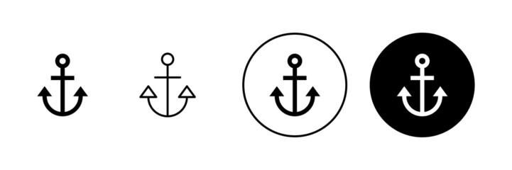Anchor icons set. Anchor sign and symbol. Anchor marine icon.