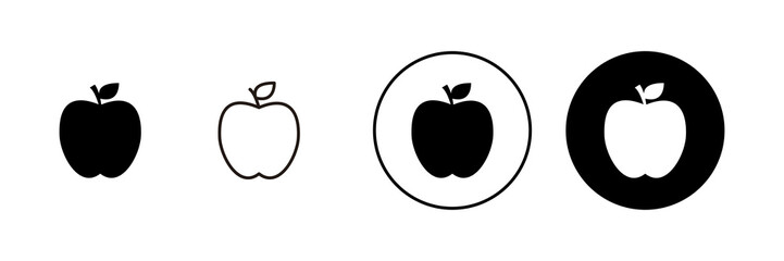 Apple icons set. Apple sign and symbols for web design.
