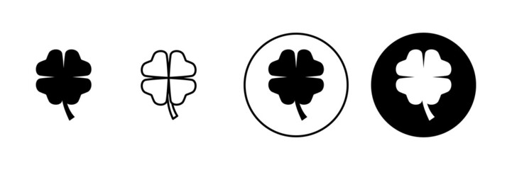 Clover icons set. clover sign and symbol. four leaf clover icon.