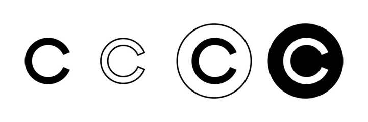 Copyright icons set. copyright sign and symbol