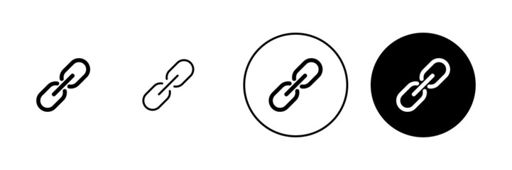 Link icons set. Hyperlink chain sign and symbol