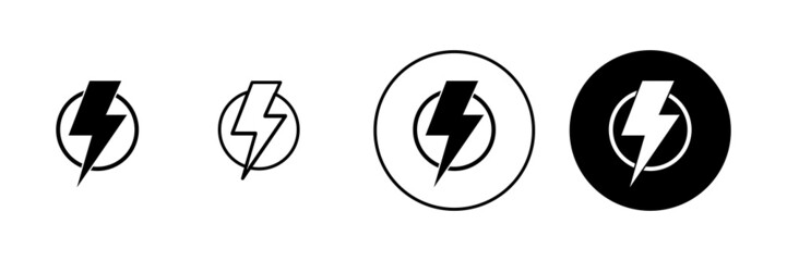 Lightning icons set. electric sign and symbol. power icon. energy sign