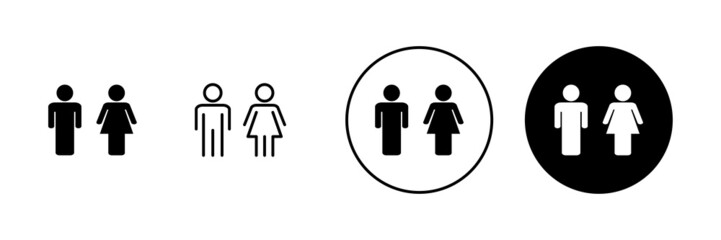Man and woman icons set. male and female sign and symbol. Girls and boys