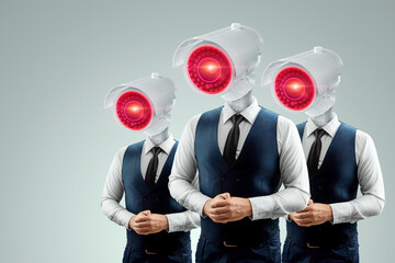 Total surveillance in a dictatorial state. Spy surveillance. The concept of privacy, private...