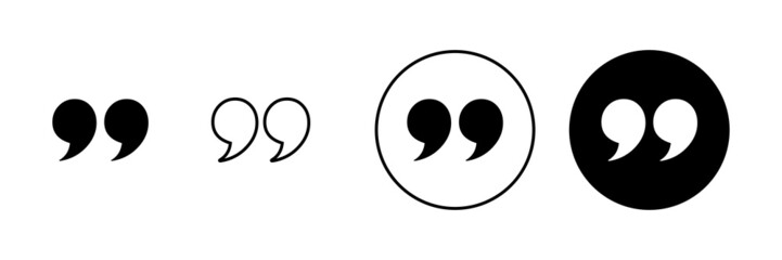 Quote icons set. Quotation mark sign and symbol