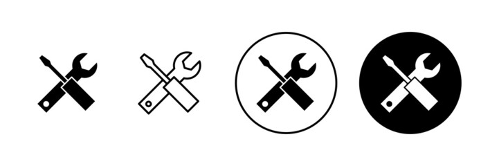 Repair tools icons set. tool sign and symbol. setting icon. Wrench and screwdriver. Service