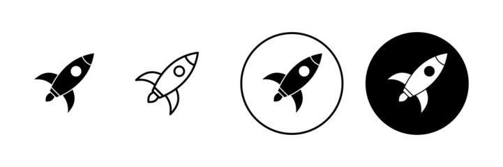 Rocket icons set. Startup sign and symbol. rocket launcher icon