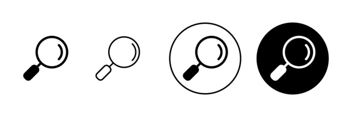 Search icons set. search magnifying glass sign and symbol