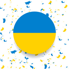 Abstract background Ukrainian flag colors with confetti. Vector design