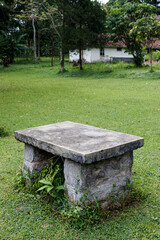 wooden bench in the playground