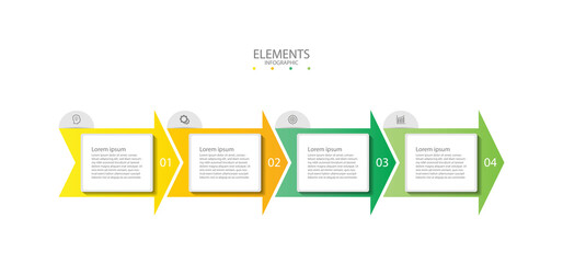 Elements infographic business abstract background template colorful with 4 step