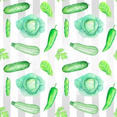 Seamless pattern with organic vegetables