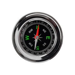 Compass isolated on white. Exploration and adventure travel equipment. Item for hiking. Journey planning concept. Expedition element. Guide navigation.