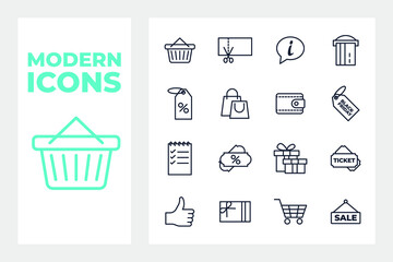 Market Shopping mall set icon symbol template for graphic and web design collection logo vector illustration