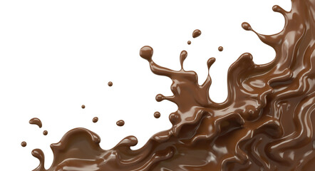 wave of Chocolate or Cocoa splash, Abstract background, 3D illustration.
