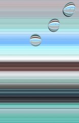 translucent glass design on a background of dark brown pale blue and green coloured horizontal stripes