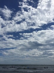 Naklejka na ściany i meble the dramatic clouds over the sea at beach, Chiba prefecture Japan