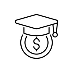 Education Grant Vector Outline Icon design illustration. EPS 10 File on White background