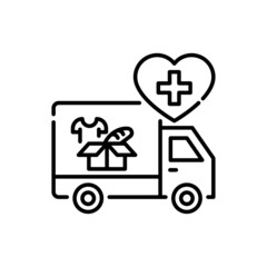 Humanitarian mission Vector Outline Icon design illustration. EPS 10 File on White background