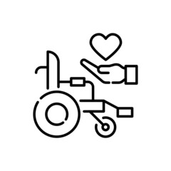 Disabled AID Vector Outline Icon design illustration. EPS 10 File on White background