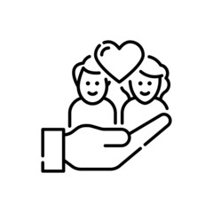 Foster Care Vector Outline Icon design illustration. EPS 10 File on White background