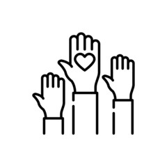 Volunteer Vector Outline Icon design illustration. EPS 10 File on White background