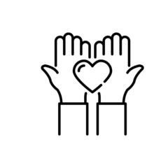 Donation Vector Outline Icon design illustration. EPS 10 File on White background