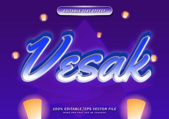 Vesak day text style editable effect