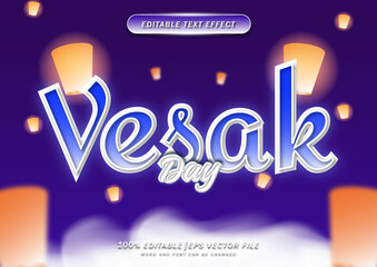 Vesak day text style editable effect