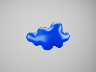 cloud balloon template -blue on white