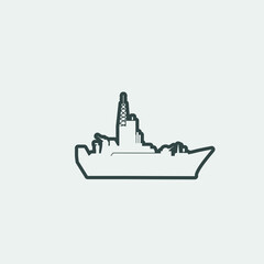 Fototapeta premium Military ship icon