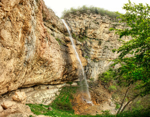 Beautiful, large waterfall Afurja.