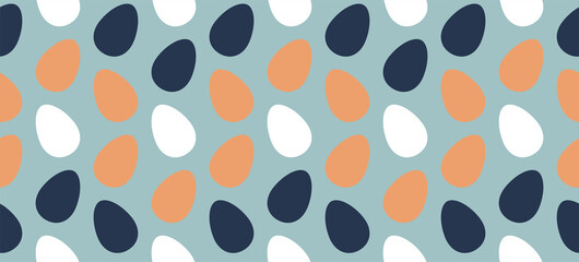 Multicolored Easter eggs pattern background. Vector seamless pattern with decorative eggs for the site, printing on fabric, gift wrapping and wallpaper. Easter.