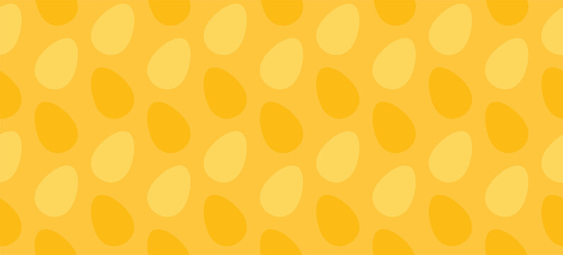 Yellow Easter eggs pattern background. Vector seamless pattern with decorative eggs for the site, printing on fabric, gift wrapping and wallpaper. Easter.