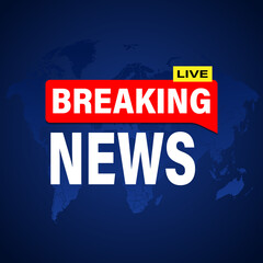 Breaking news urgent news background, world news TV show banner design vector graphic 