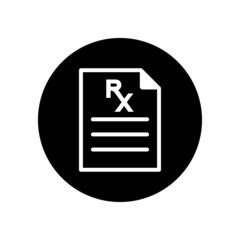 Prescription related vector icon.