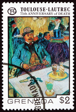 Postage stamp Grenada 1976 Signor Bolleau at the Cafe