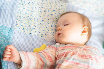 baby girl sleeping, 5 month old, toddler