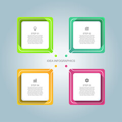 Idea business infographic  abstract background template colorful with 4 step