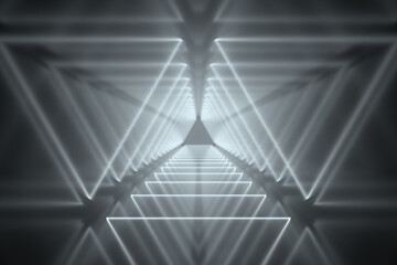 3d rendering glow space and tunel