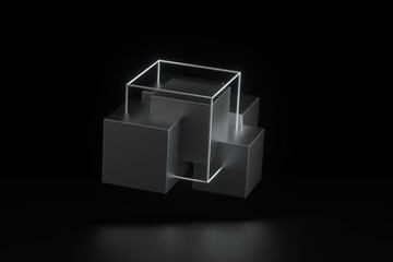3d rendering abstract square concept