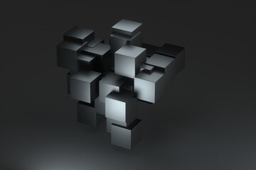 3d rendering abstract square concept