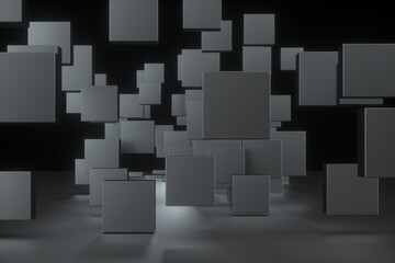 3d rendering abstract square concept