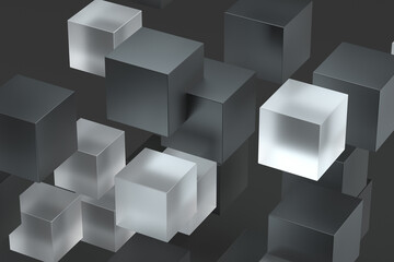 3d rendering abstract square concept